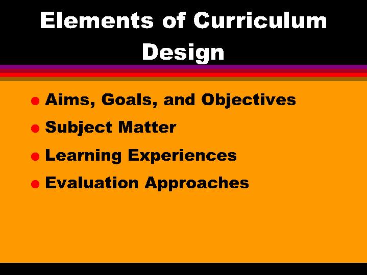 What Are The Elements Of Curriculum